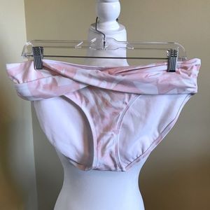 Athleta Swim Bottom, Med Coverage, Pink/White, L